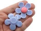 5 36mm Flower Beads Blue and Pink Daisy Plant Beads Large Plastic Beads Acrylic Beads to String Jewelry Making Beading Supplies