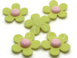 5 36mm Flower Beads Yellow and Pink Daisy Plant Beads Large Plastic Beads Acrylic Beads to String Jewelry Making Beading Supplies