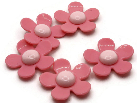 5 36mm Flower Beads Bright Pink and Pink Daisy Plant Beads Large Plastic Beads Acrylic Beads to String Jewelry Making Beading Supplies