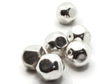 6 17mm Silver Faceted Round Beads Vintage Silver Plated Plastic Beads Jewelry Making Beading Supplies Shiny Metal Focal Beads