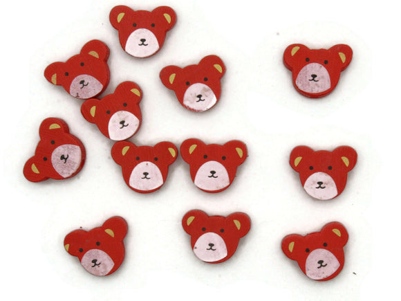 12 15mm Red Wooden Teddy Bear Beads Animal Beads Wood Beads Toy Beads Cute Beads Multicolor Beads Novelty Beads to String