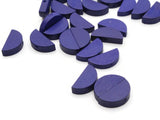 30 20mm Blue Semi-Circle Beads Flat Disc Half Coin Wood Beads Wooden Beads Jewelry Making Beading Supplies Loose Beads