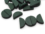 30 20mm Green Semi-Circle Beads Flat Disc Half Coin Wood Beads Wooden Beads Jewelry Making Beading Supplies Loose Beads