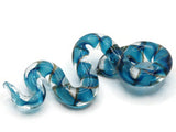 Sky Blue Gold and Clear Spiral Glass Pendant Snake Pendant Jewelry Making Beading Supplies