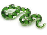 Green Gold and Clear Spiral Glass Pendant Snake Pendant Jewelry Making Beading Supplies