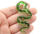 Green Gold and Clear Spiral Glass Pendant Snake Pendant Jewelry Making Beading Supplies