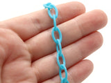 15.75 Inch Bright Sky Blue Plastic Oval Chain Jewelry Making Beading Supplies 40cm chain Jewelry Findings 13x8mm links Smileyboy