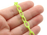 15.75 Inch Neon Green Plastic Oval Chain Jewelry Making Beading Supplies 40cm chain Jewelry Findings 13x8mm links Smileyboy