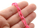 15.75 Inch Hot Pink Plastic Oval Chain Jewelry Making Beading Supplies 40cm chain Jewelry Findings 13x8mm links Smileyboy