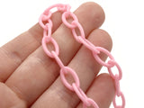 15.75 Inch Pink Plastic Oval Chain Jewelry Making Beading Supplies 40cm chain Jewelry Findings 13x8mm links Smileyboy
