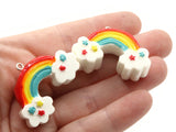 2 26mm Rainbow Charms Resin Pendants Miniature Cute Charms Jewelry Making Beading Supplies kitsch charms Smileyboy