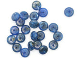 23 14mm Swirling Blue Vintage Plastic Rondelle Beads  Jewelry Making Beading Supplies Loose Beads to String