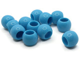 12 17mm Blue Large Hole Beads Plastic Beads Jewelry Making Beading Supplies Round Beads Macrame Beads Hair Beads Loose Beads