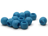 12 17mm Blue Large Hole Beads Plastic Beads Jewelry Making Beading Supplies Round Beads Macrame Beads Hair Beads Loose Beads