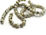 68 6mm Ivory, Gold and Black Splatter Paint Beads Smooth Round Beads Glass Beads Jewelry Making Beading Supplies Loose Beads to String