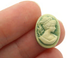 10 18mm x 13mm Green Cameo Cabochons Greek Cameo Woman Face Cameo Cabochons