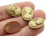 10 18mm x 13mm Brown Cameo Cabochons Resin Cabochons Greek Style Cameo Woman Face Cameo Cabs Art Nouveau Cameo