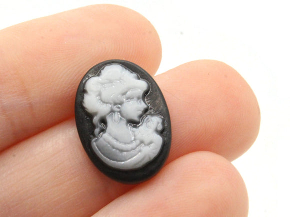 10 18x13mm Cabochons Black Cameos Flat Back Cameo Cabochons Victorian Cabochons Woman Face Cameo Cabs Mosaic Craft Supplies Jewelry Making