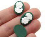 10 18x13mm Forest Green Cameo Cabochons Victorian Face Cameo Art Nouveau Cameo Flat Back Cabochons Jewelry Making Beading Supplies Smileyboy