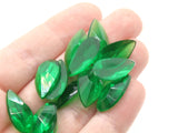 25 20mm Faceted Teardrop Cabochons Clear Green Cabochons Vintage West Germany Plastic Cabochons Jewelry Making Beading Supplies