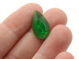 25 20mm Faceted Teardrop Cabochons Clear Green Cabochons Vintage West Germany Plastic Cabochons Jewelry Making Beading Supplies