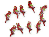 10 31mm Red Wooden Parrot Beads Animal Beads Wood Beads Bird Beads Cute Beads Multicolor Beads Novelty Beads to String