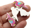 10 31mm Bright Pink Wooden Parrot Beads Animal Beads Wood Beads Bird Beads Cute Beads Multicolor Beads Novelty Beads to String