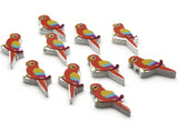 10 31mm Orange Red Wooden Parrot Beads Animal Beads Wood Beads Bird Beads Cute Beads Multicolor Beads Novelty Beads to String