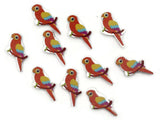 10 31mm Orange Red Wooden Parrot Beads Animal Beads Wood Beads Bird Beads Cute Beads Multicolor Beads Novelty Beads to String