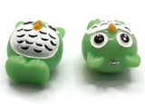 2 31mm Green Owl Charms Resin Charms Bird Pendants Miniature Cute Charms Jewelry Making Beading Supplies kitsch charms Smileyboy