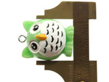 2 31mm Green Owl Charms Resin Charms Bird Pendants Miniature Cute Charms Jewelry Making Beading Supplies kitsch charms Smileyboy