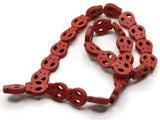 27 15mm Red Howlite Flat Skull Beads Gemstone Beads Stone Red Dyed Beads Jewelry Making Beading Supplies