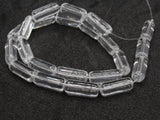 15mm Tube Beads Clear Colorless Bead Glass Beads Transparent Beads Jewelry Making Beading Supplies 12.5 Inch Bead Strand Loose Beads