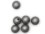 6 21mm Round Silvery Gray Wood Beads Vintage New Old Stock Wooden Beads Ball Beads Jewelry Making Beading Supplies
