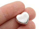 5 14mm Silver Heart Beads Silver Plated Plastic Beads Vintage Beads Jewelry Making Beading Supplies Uncirculated Loose Beads