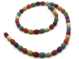 49 8mm Multi-color Beads Oval Stone Beads Howlite Beads Synthetic Turquoise Beads Dyed Beads Full Strand Assorted Color Bead Jewelry Making