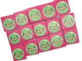 15 20mm Pink and Green Beads Wooden Happy Face Beads Emoji Beads Wood Beads Two Hole Beads Multicolor Beads Novelty Beads to String