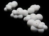 5 32mm x 23mm White Cloud Beads Vintage Lucite Beads Vintage Plastic Beads Bead Frames Jewelry Making Beading Supplies Large Loose Beads