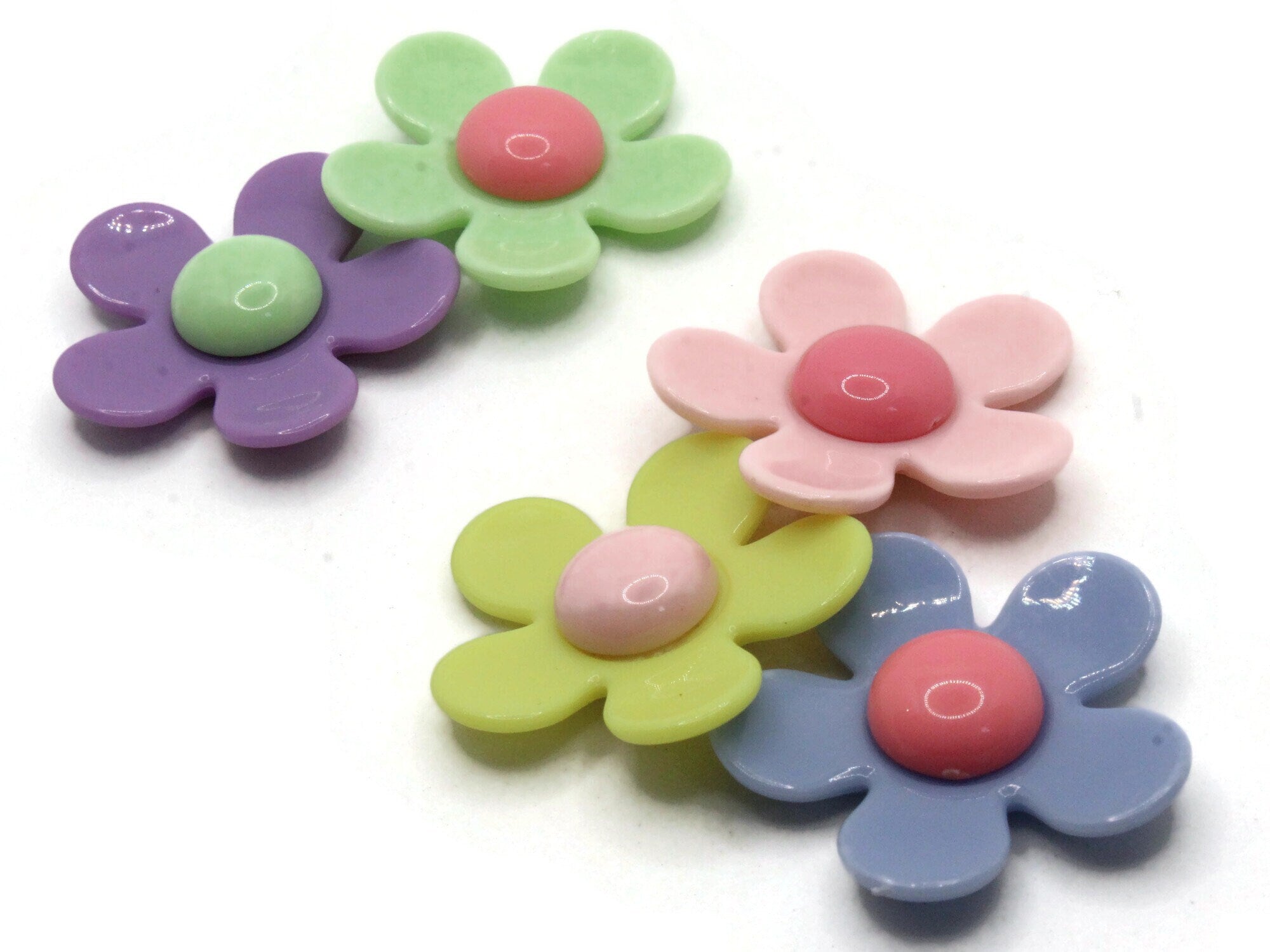 FASHEWELRY 56pcs Daisy Flower Silicone & Rhinestone Beads, 6 Styles, 10-20mm | DIY Jewelry Making Supplies