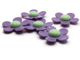 5 36mm Flower Beads Purple and Green Daisy Plant Beads Large Plastic Beads Acrylic Beads to String Jewelry Making Beading Supplies