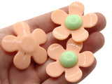 5 36mm Flower Beads Orange and Green Daisy Plant Beads Large Plastic Beads Acrylic Beads to String Jewelry Making Beading Supplies