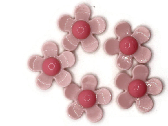 5 36mm Flower Beads Pink and Bright Pink Daisy Plant Beads Large Plastic Beads Acrylic Beads to String Jewelry Making Beading Supplies