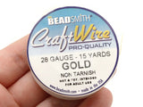 15 Yards 28 Gauge Gold Bead Smith Craft Wire Pro Quality Jewelry Making Beading Supplies Craft Supplies Stringing Wire