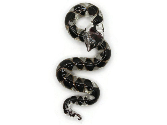 Black and Clear Spiral Glass Pendant Snake Pendant Jewelry Making Beading Supplies