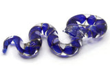 Blue Gold and Clear Spiral Glass Pendant Snake Pendant Jewelry Making Beading Supplies