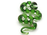 Green Gold and Clear Spiral Glass Pendant Snake Pendant Jewelry Making Beading Supplies