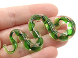 Green Gold and Clear Spiral Glass Pendant Snake Pendant Jewelry Making Beading Supplies