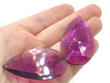4 50mm Faceted Teardrop Cabochons Purple Cabochons Vintage West Germany Plastic Cabochons Jewelry Making Beading Supplies