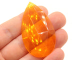 4 50mm Faceted Teardrop Cabochons Orange Cabochons Vintage West Germany Plastic Cabochons Jewelry Making Beading Supplies