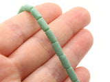 24 8mm Green Frosted Glass Tube Beads Jewelry Making Beading Supplies Loose Beads Smooth Tube Beads